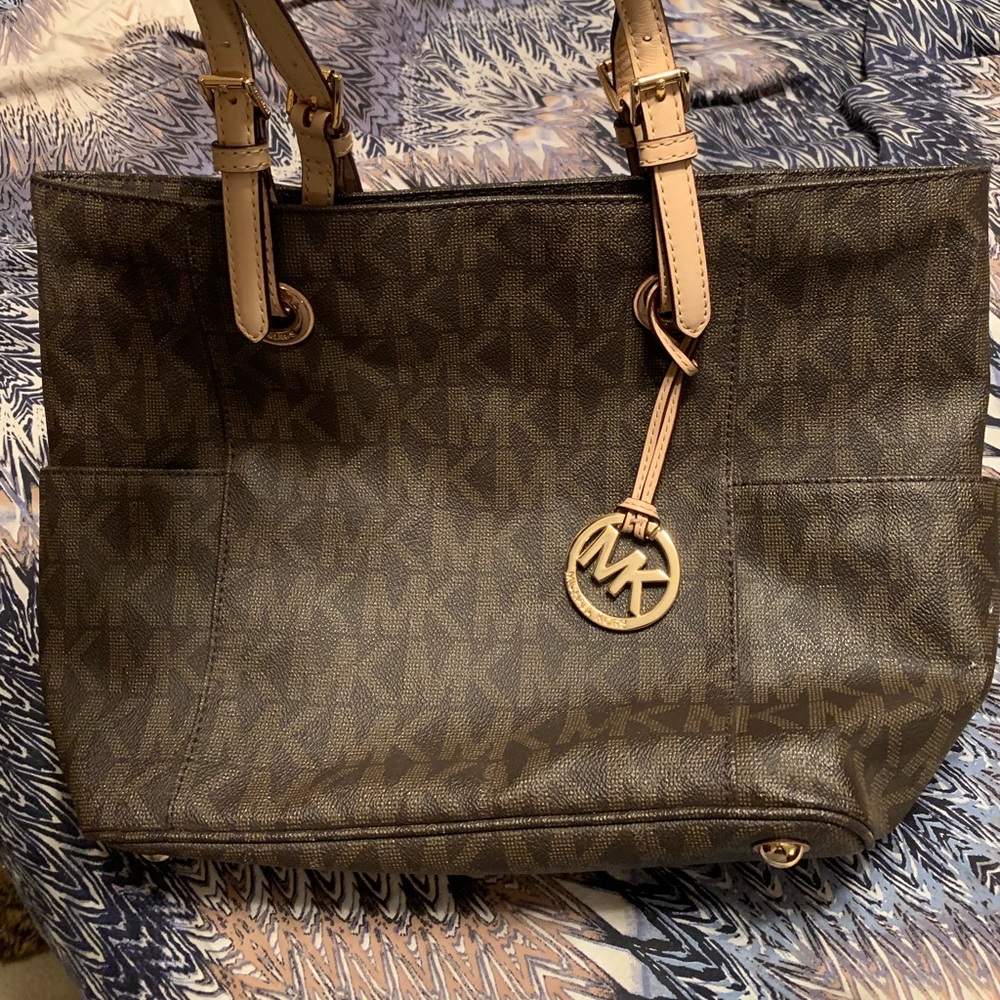 Brown MK logo bag